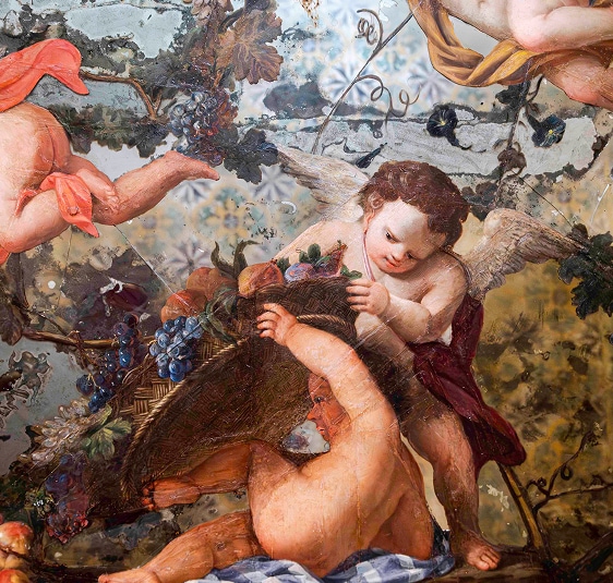 Particolare decorazione con putto, Appartamenti del Cardinale Prospero Colonna, Palazzo Sciarra Colonna